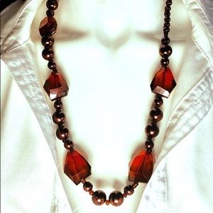 Vintage Acrylic And Beaded Necklace